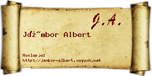 Jámbor Albert névjegykártya