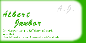 albert jambor business card